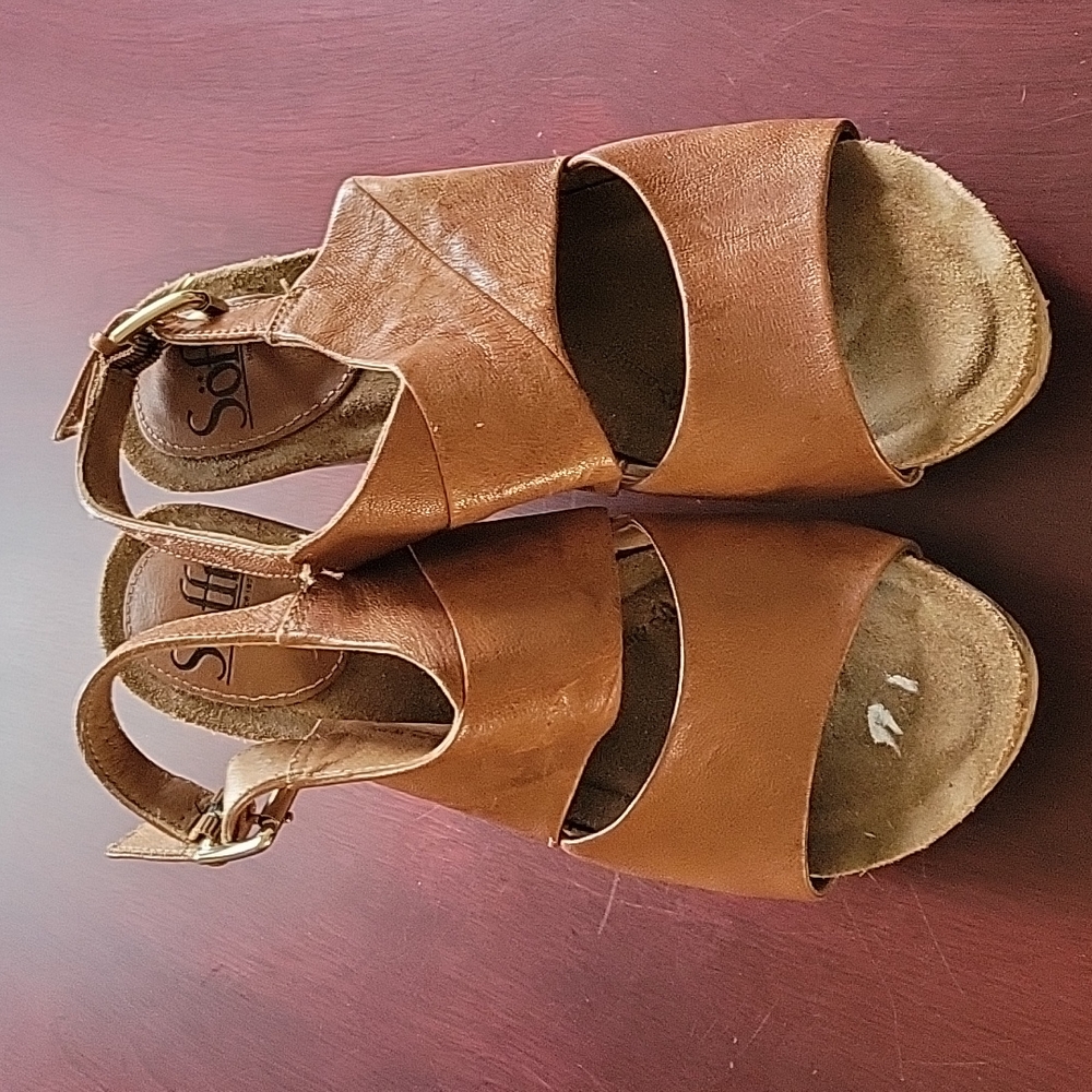 Sofft Brown Wedge Heels Size 8M Used